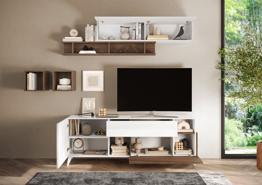 TV galds MONACO - White / Dark Oak