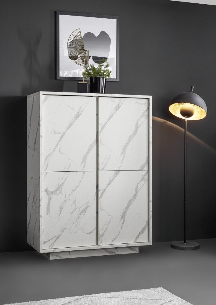Augstā kumode CARRARA- Balta